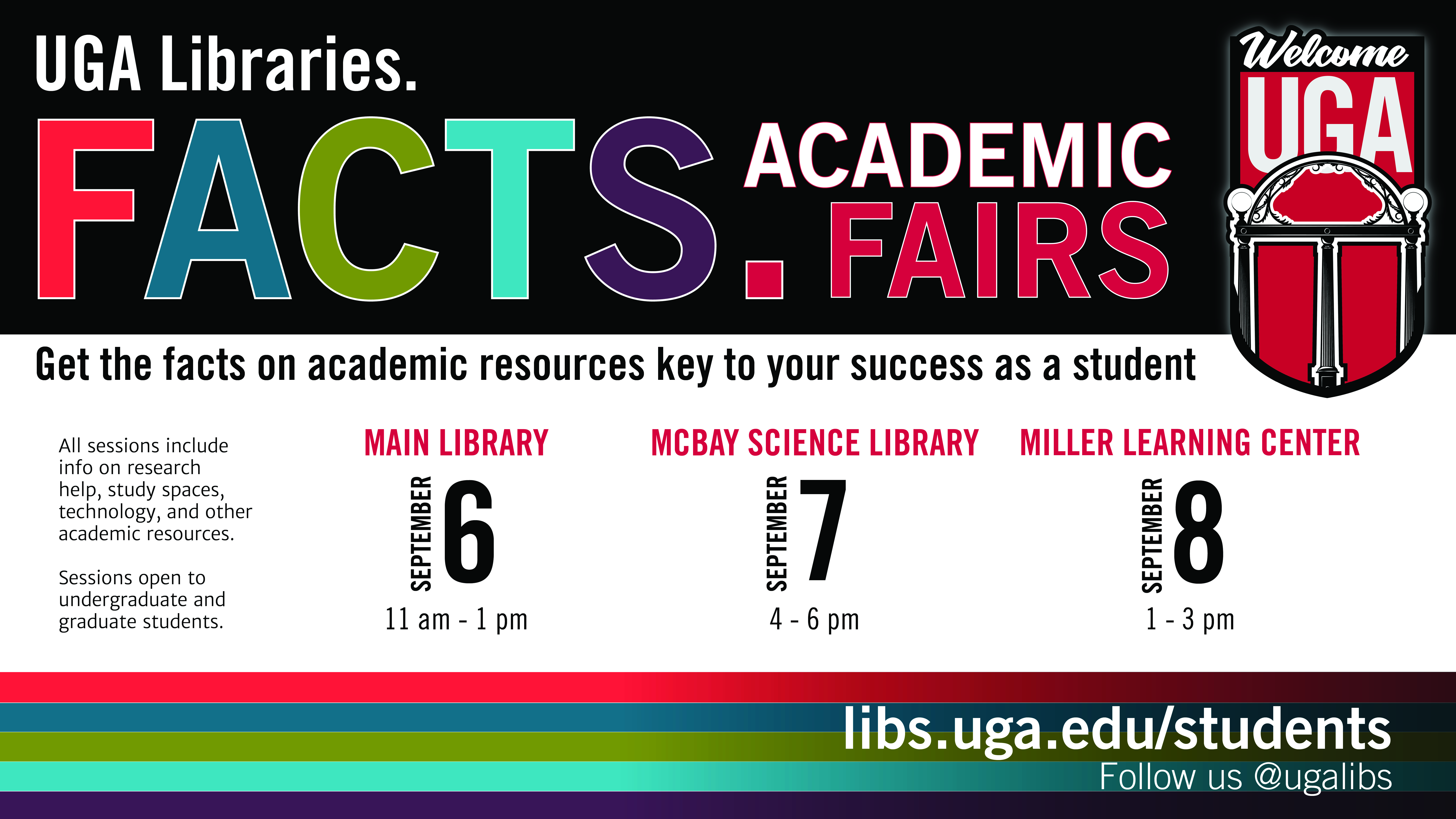 Informational graphic - FACTS Fairs on Sept. 6, 7, and 8