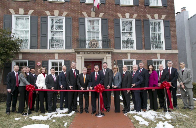 Delta Hall dedication in 2015. Delta Hall is the home of UGA's Washington Semester Program.