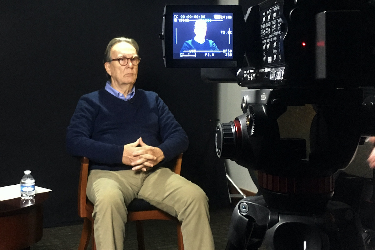 Dr. Phil Parkerson sitting for an interview in the Bob Short Oral History Studio in November 2019.
