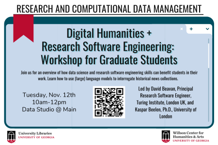 graphic for digital humanities and research software engineering workshop for graduate students