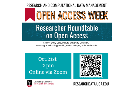 graphic for Open Access Week Researcher Roundtable