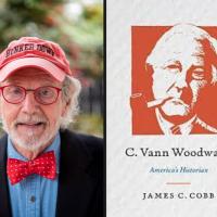 Portrait of Jim Cobb and cover jacket from book C. Vann Woodward